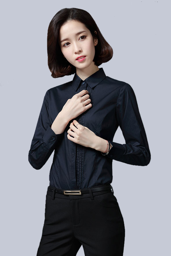 壓褶女裝職業襯衫定制