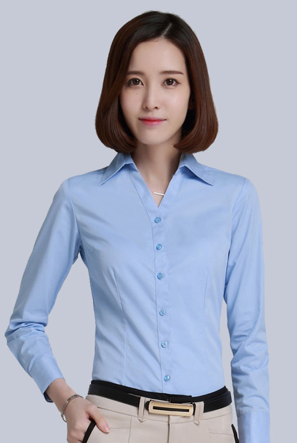 女士V領(lǐng)職業(yè)襯衫定制